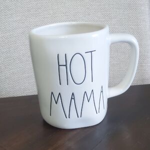 Rae Dunn White Mug with Black 'Hot Mama' Text